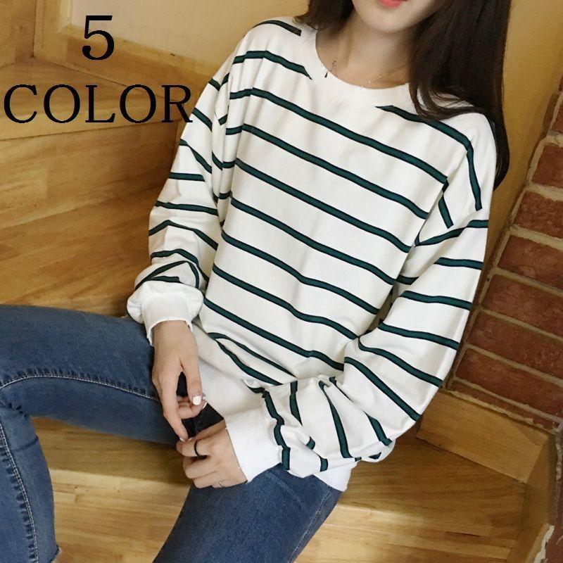 トップス レディース トレーナー ドルマン オーバーサイズ ボーダー柄 ゆったり かわいい カジュアル 春 ルーズ スウェット 体型カバー 長袖 シン Top おとりよせ Com 通販 Yahoo ショッピング
