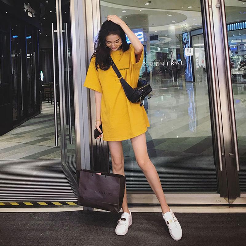 最先端 チュニック カットソー Tシャツ レディース 女性用 トップス 半袖 ビッグシルエット ラウンドネック 英字ロゴ おしゃれ かっこいい オーバーサイズ Simbcity Net