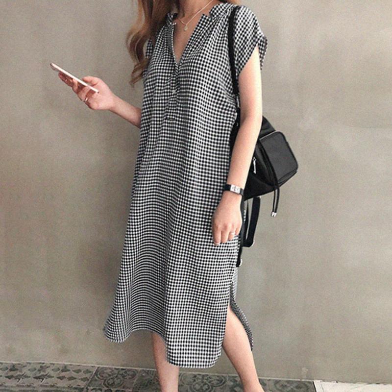 ワンピース フレンチスリーブ Vネック ロング丈 ミモレ丈 Iラインワンピース レディース 女性 婦人 ポケット ギンガムチェック シンプル おしゃれ Top おとりよせ Com 通販 Yahoo ショッピング