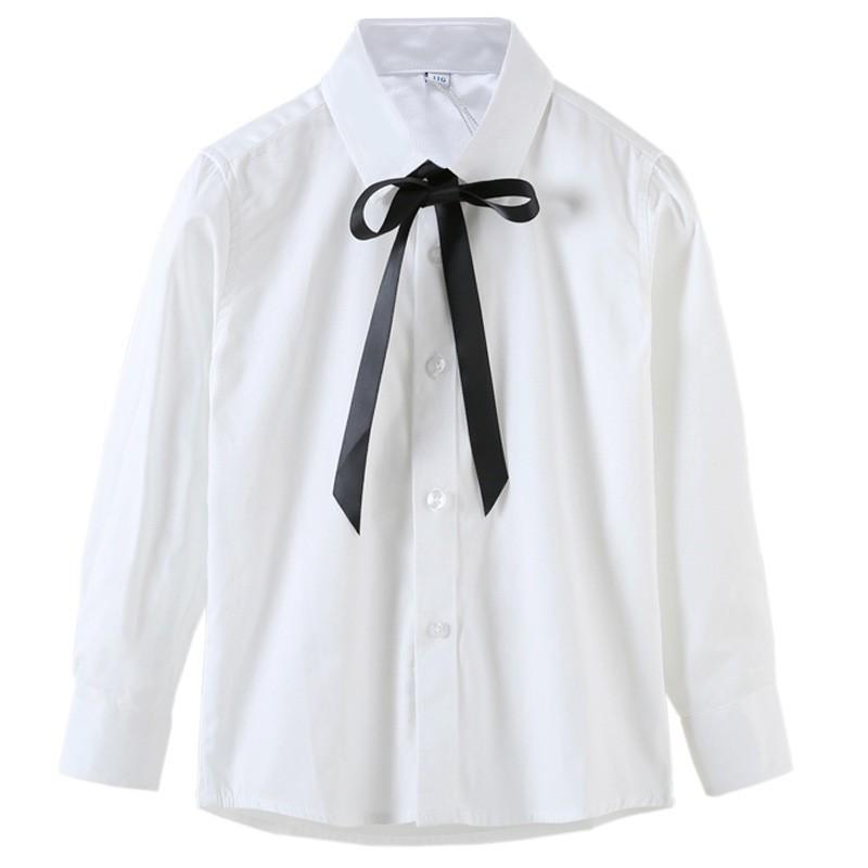 ブラウス 白シャツ トップス 長袖 レディース ジュニア キッズ 子供服 女の子 女児 親子ペア お揃いコーデ ママとお揃い リボン付 入学式 卒業式 Top おとりよせ Com 通販 Yahoo ショッピング