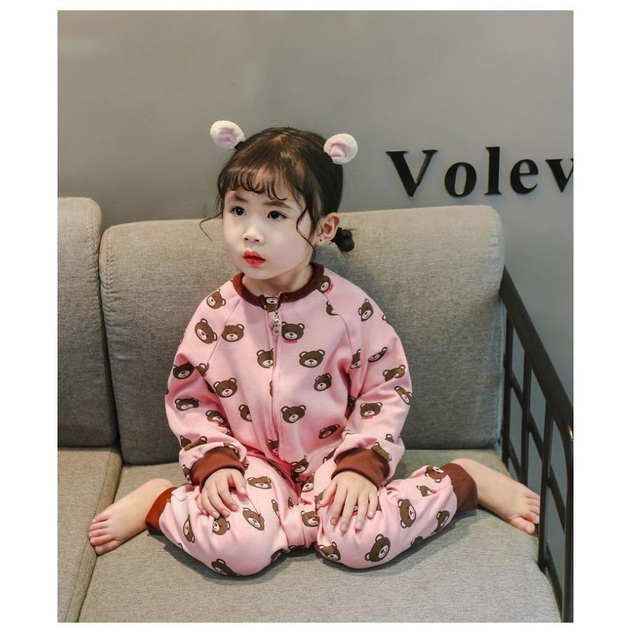 パジャマ 長袖 キッズ ベビー 子供 男の子 女の子 つなぎ 上下一体 ルームウェア 部屋着 ジップアップ リラックス イラスト クマ クルマ 雲 Top おとりよせ Com 通販 Yahoo ショッピング