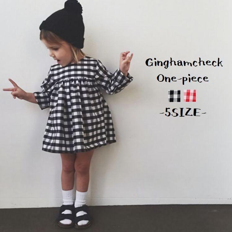 ミニワンピース 長袖ワンピース 子供服 キッズ服 ワンピース ギンガムチェック柄 長袖 ミニ丈 ショート丈 フレア 切り替え ギャザー バックファスナ Top おとりよせ Com 通販 Yahoo ショッピング