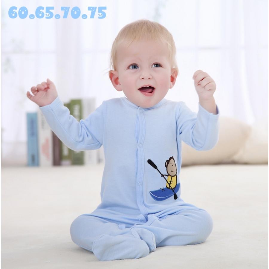 ベビー服 ロンパース 足つき 長袖 肌着 秋冬 おさるさん刺繍入り 男の子 女の子 赤ちゃん ベビー 60 65 70 75 Top 502 おとりよせ Com 通販 Yahoo ショッピング