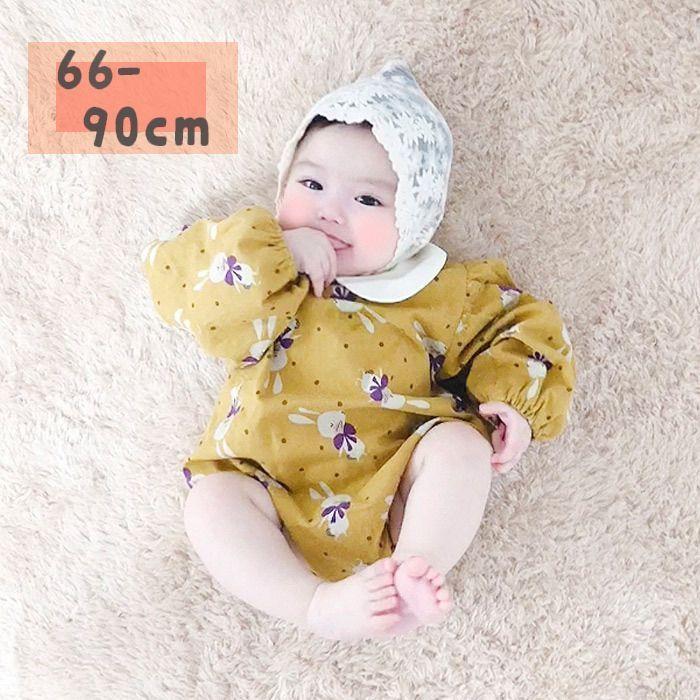 ロンパース 子供服 ベビー 赤ちゃん用品 新生児 女の子 長袖 うさぎ かわいい ラウンドカラー 丸襟 出産祝い くすみカラー おしゃれ Top おとりよせ Com 通販 Yahoo ショッピング