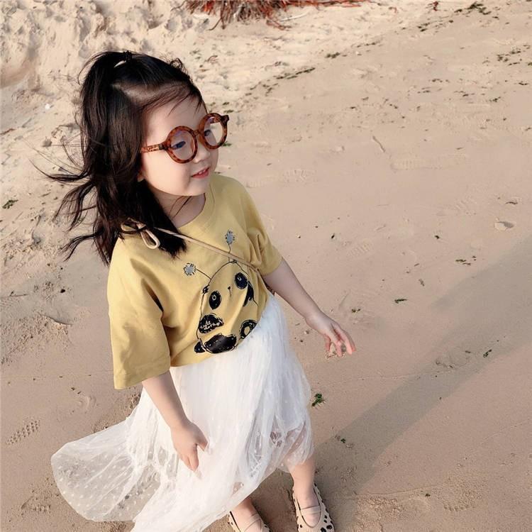 半袖tシャツ カットソー キッズ プリント イラスト 夏服 子供服 子供用 かわいい 女の子 女児 パンダ イチゴ オレンジ Top 913 おとりよせ Com 通販 Yahoo ショッピング