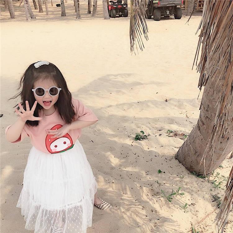 半袖tシャツ カットソー キッズ プリント イラスト 夏服 子供服 子供用 かわいい 女の子 女児 パンダ イチゴ オレンジ Top 913 おとりよせ Com 通販 Yahoo ショッピング