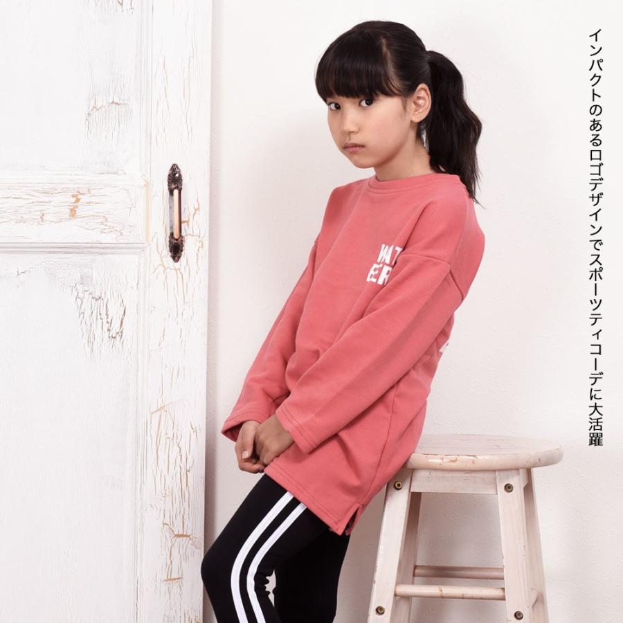 トレーナーワンピース 長袖 ラウンドネック ミニ丈 ショート丈 丸首 子供用 キッズ サイドスリット 背中ボタン 英字プリント カジュアル シンプル Top おとりよせ Com 通販 Yahoo ショッピング