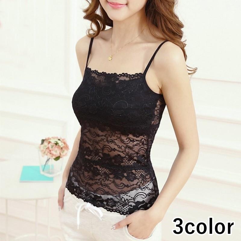 レースキャミソール トップス レディース 春夏 総レース パッド取り外し可能 白 黒 セクシー Sexy 大人女子 重ね着 レイヤード シースルー 女 Top 925 おとりよせ Com 通販 Yahoo ショッピング