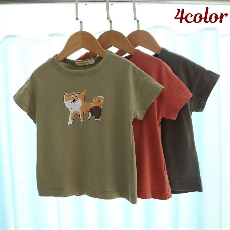 Tシャツ 半袖 ラウンドネック 子供服 キッズ トップス カットソー プリント 柴犬 イヌ いぬ わんちゃん ワンちゃん 夏 可愛い かわいい 男の子 Top おとりよせ Com 通販 Yahoo ショッピング