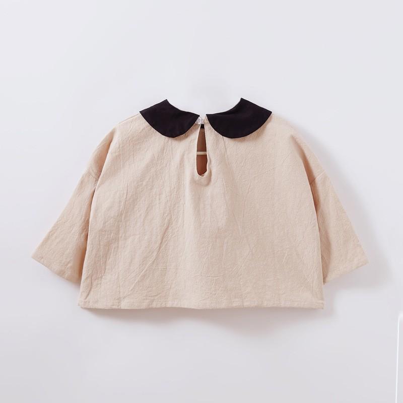 プルオーバーブラウス 7分袖ブラウス スモック 子供服 こども服 トップス 襟付き 女の子 女児 キッズ 幼児 無地 バイカラー 可愛い おしゃれ ガ Top おとりよせ Com 通販 Yahoo ショッピング