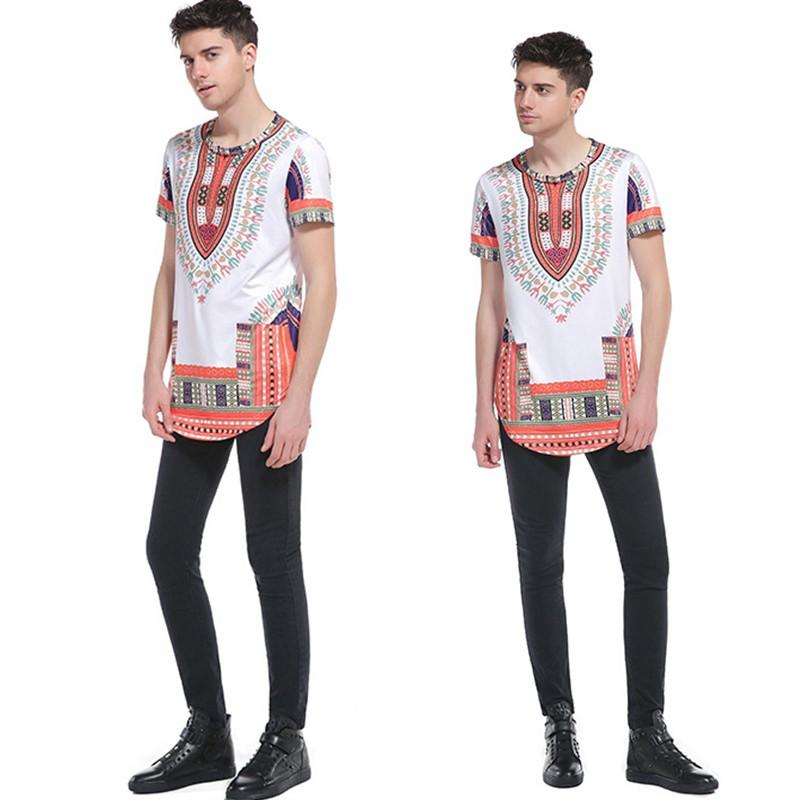 Tシャツ トップス カットソー 半袖 ロング丈 ラウンドネック メンズファッション メンズ 男性 カジュアル プリント 民族風 エスニック柄 カラフル Top おとりよせ Com 通販 Yahoo ショッピング