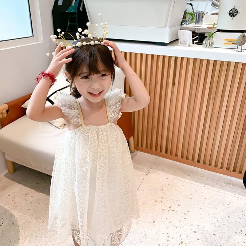 ワンピース チュールワンピース サマードレス 子供服 キッズ 女の子 ノースリーブ 肩フリル Aライン 膝丈 レース シャンパンカラー 華やか かわい Top おとりよせ Com 通販 Yahoo ショッピング