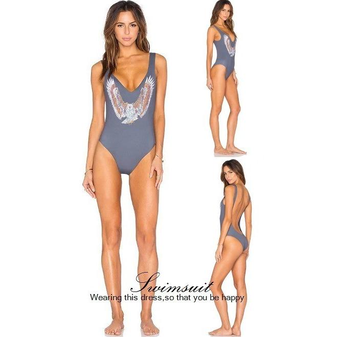 水着 ワンピース イラストプリント シンプル レディース スイムウエア セクシー 海外セレブ S M L Xl Ven おとりよせ Com 通販 Yahoo ショッピング
