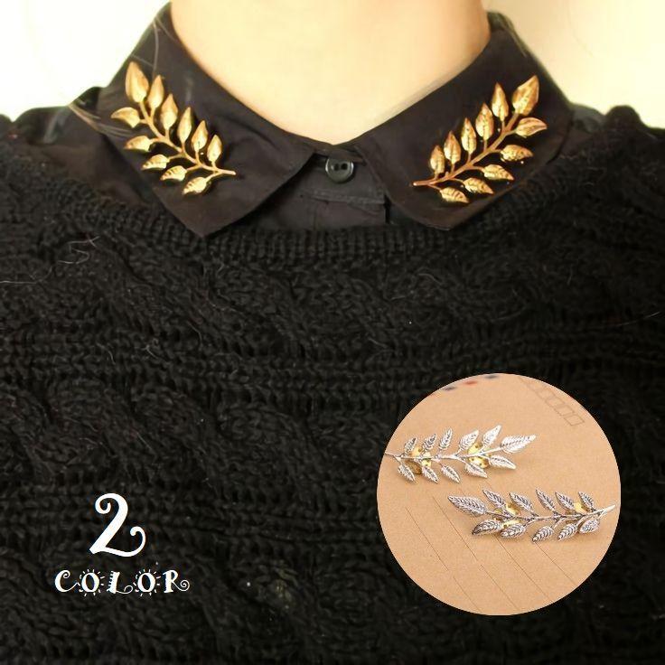 ブローチ 2個セット ファッション小物 アクセサリー 雑貨 レディース 襟 リーフ アンティーク調 プレゼント ギフト 婦人 Zak おとりよせ Com 通販 Yahoo ショッピング