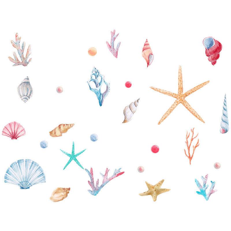 ウォールステッカー 壁紙シール シールタイプ はがせる 海の世界 ヒトデ 貝殻 シェル サンゴ オーシャン ルームデコレーション ウォールデコレーショ Zak 007 おとりよせ Com 通販 Yahoo ショッピング