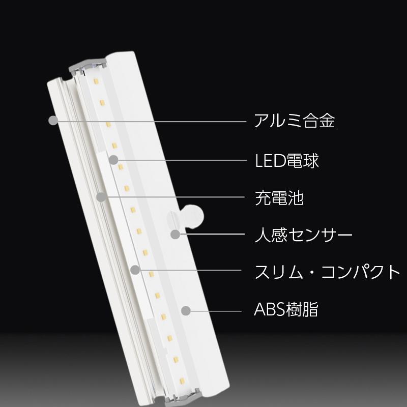 369円 返品送料無料 人感センサーライト LEDライト 感知式 USB充電式 バーライト マグネット内蔵 リチウム 14LED 10LED 6LED 長さ10cm 15cm