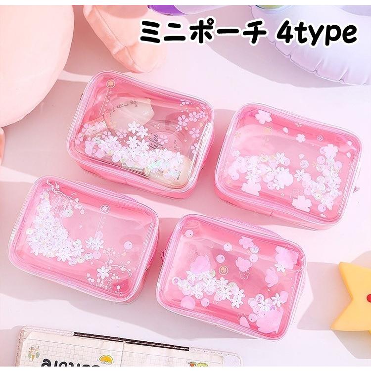 ミニポーチ メイクポーチ 化粧ポーチ コスメポーチ 小物入れ 収納ポーチ クリア ビニール ファスナー 四角 長方形 マチあり ピンク 桜 可愛い 整 Zak おとりよせ Com 通販 Yahoo ショッピング