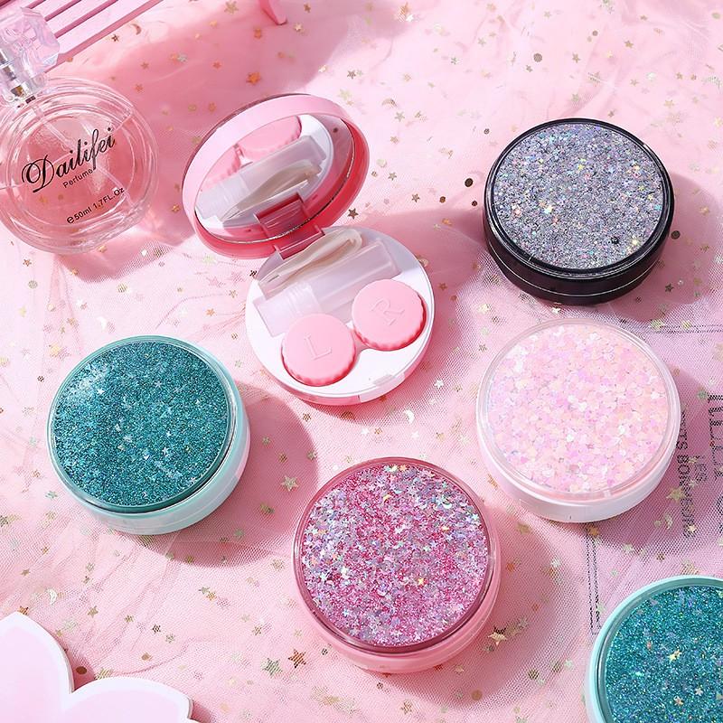 コンタクトケース コンタクトレンズケース 星 スター グリッター コンパクト 鏡 ミラー ピンク グリーン シルバー オーロラ Zak おとりよせ Com 通販 Yahoo ショッピング