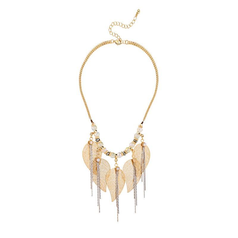 ネックレス ペンダント リーフネックレス リーフペンダント レディース アクセサリー ジュエリー リーフ 葉っぱ ラインストーン ビジュー チェーン Zak おとりよせ Com 通販 Yahoo ショッピング