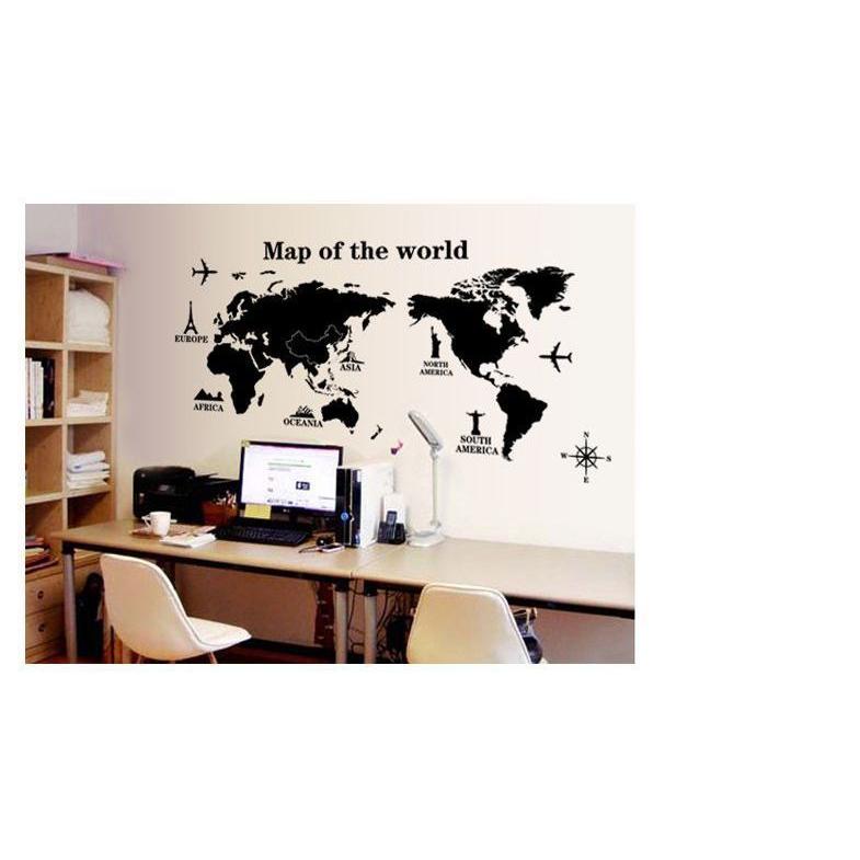 ウォールステッカー 壁紙シール 世界地図 ワールドマップ 英語 折りたたみ発送 ルームデコレーション ウォールデコレーション おしゃれ 壁面装飾 パー Zak おとりよせ Com 通販 Yahoo ショッピング