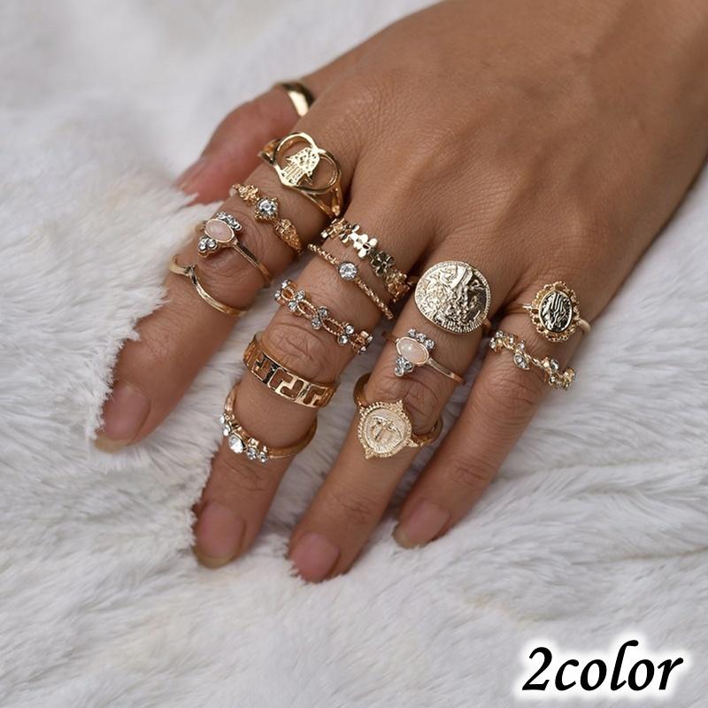 指輪 リング セット 15ピース ボヘミアン ハート ストーン 十字架 コイン 彫刻 リングセット 重ねづけリング ヴィンテージ おしゃれ ワンサイズ Zak おとりよせ Com 通販 Yahoo ショッピング