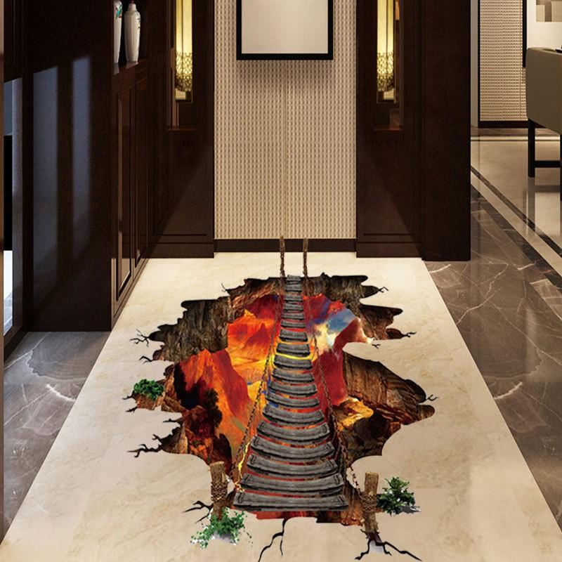 ウォールステッカー 壁紙シール 取り外し可能 吊り橋 ドキドキ 面白い 廊下 模様替え パーティ イベント インテリア 雑貨 オシャレ 室内装飾 生活 Zak おとりよせ Com 通販 Yahoo ショッピング