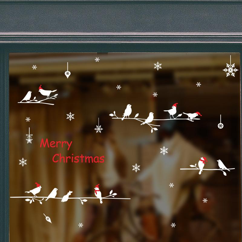 ウォールステッカー 転写シール ガラスステッカー クリスマスデザイン クリスマス メリークリスマス 小鳥 とり ことり 文字シール インテリアシール Zak 039 おとりよせ Com 通販 Yahoo ショッピング