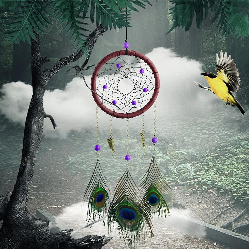 最安値に挑戦 ドリームキャッチャー 魔除け 幸運アイテム 孔雀 クジャクモチーフ 羽 網の目 鈴 ロング 長い 長め インテリア 装飾品 飾り 壁飾り シンプル ア Babylonrooftop Com Au