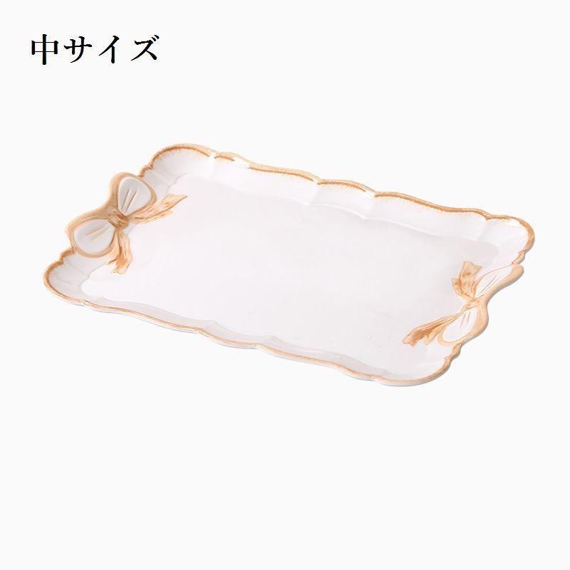 お盆 トレー トレイ 配膳 長方形 スクエア リボン 洋風 キッチン用品 食事 朝食 カフェトレー カフェトレイ おしゃれ 上品 可愛い かわいい き Zak おとりよせ Com 通販 Yahoo ショッピング