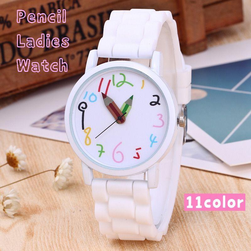 腕時計 レディース アクセサリー 色鉛筆 シリコン ベルト ファッション小物 バックル ラウンド 丸 シンプル カジュアル カラフル かわいい Zak おとりよせ Com 通販 Yahoo ショッピング