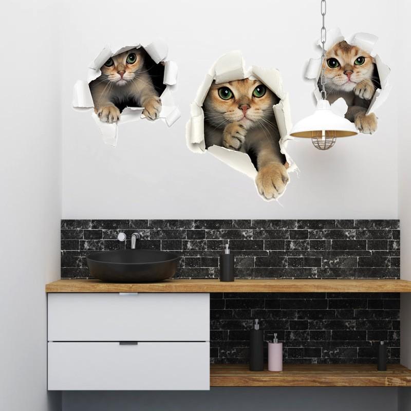 ウォールステッカー 壁紙シール 壁飾り 3d感 かわいい おしゃれ 猫 ねこ キャット 壁からひょっこり 飛び出てくるリアルさ ルームデザイン 子供部 Zak おとりよせ Com 通販 Yahoo ショッピング