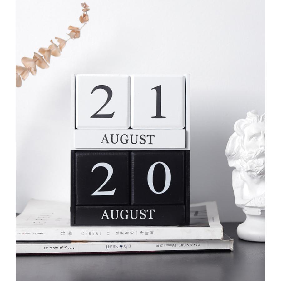 万年カレンダー 卓上カレンダー 置物 木製 ウッドカレンダー サイコロ型 キューブ型 日めくり おしゃれ かわいい スタイリッシュ インテリア 装飾｜mignonlindo｜05