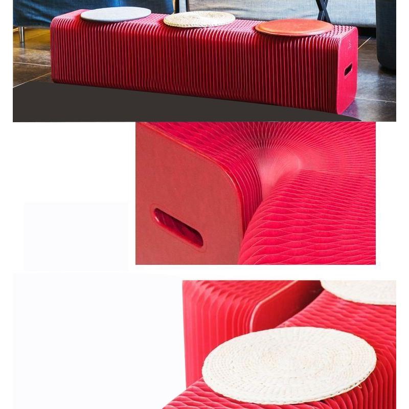 ソファー アコーディオンソファー ペーパーソファー シンプル 紙製ソファー 持ち運び 変形 ナチュラル 円座付き 折り畳み カフェ風 モダン チェア zak シンプル