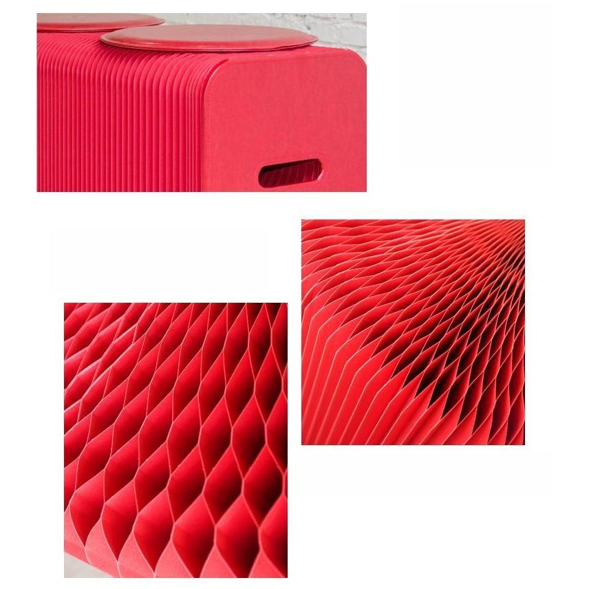 ソファー アコーディオンソファー ペーパーソファー シンプル 紙製ソファー 持ち運び 変形 ナチュラル 円座付き 折り畳み カフェ風 モダン チェア zak シンプル