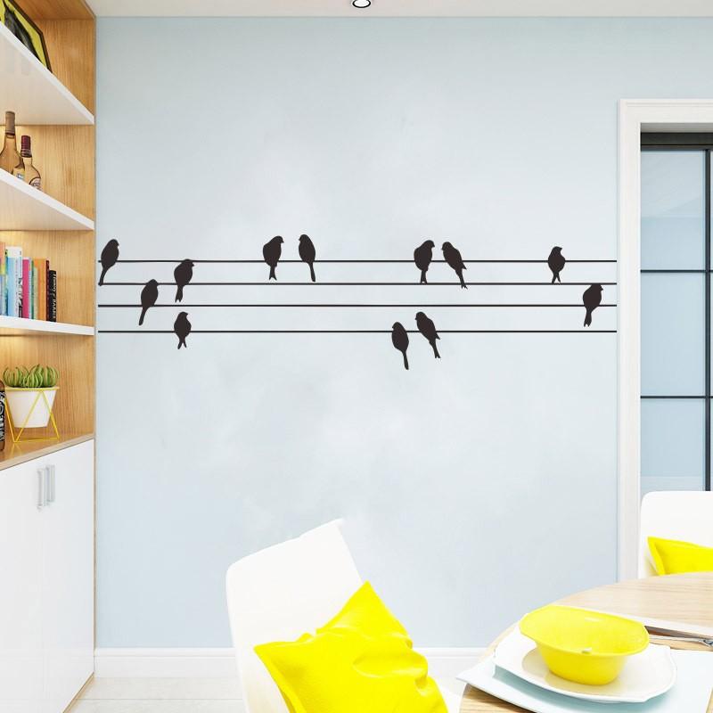 ウォールステッカー 取り外し可能 壁紙シール 防水 転写式 リビング 寝室 書斎 鳥 線 動物 模様替え イベント インテリア オシャレ 可愛い キュ Zak おとりよせ Com 通販 Yahoo ショッピング