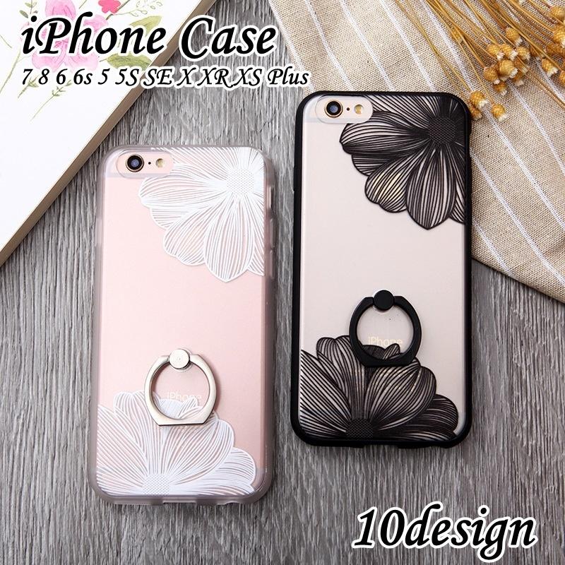 品質のいい Iphoneケース Iphoneカバー リング付き アイフォンケース スマホカバー スマホケース レース柄 格子柄 チェック柄 携帯カバー 保護ケース