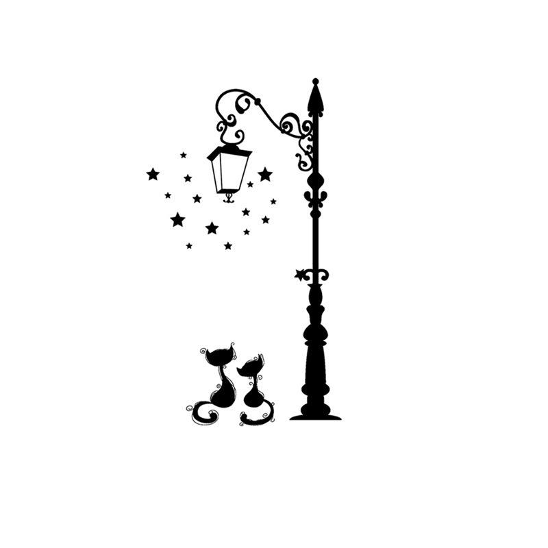 ウォールステッカー 壁ステッカー 壁紙シール 窓シール シール式 街灯 星 猫 インテリア雑貨 Diy 模様替え プチリフォーム 貼り付け簡単 イメー Zak おとりよせ Com 通販 Yahoo ショッピング