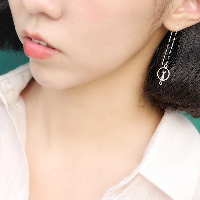 ピアス アメリカンピアス レディース アクセサリー 女性用 シルバーカラー チェーン 猫 ネコ 揺れる ゆらゆら 可愛い おしゃれ 記念日 誕生日 プ Zak おとりよせ Com 通販 Yahoo ショッピング