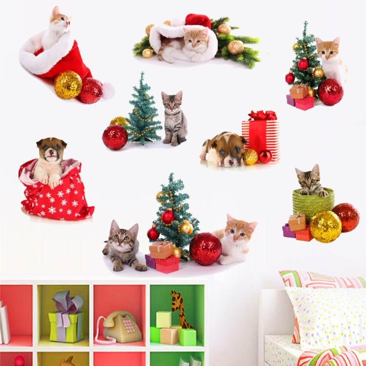 ウォールステッカー 壁紙ステッカー シール式 犬 猫 クリスマス ツリー サンタクロース かわいい 動物 アニマル Diy インテリア 模様替え 雑貨 Zak おとりよせ Com 通販 Yahoo ショッピング