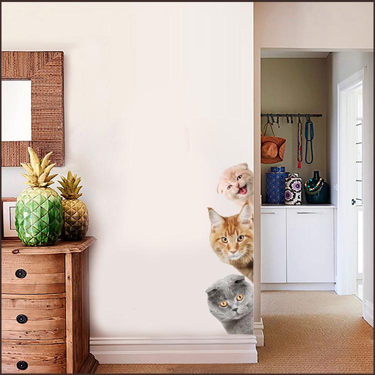 ウォールステッカー 壁紙シール トリックアート だまし絵 犬 猫 リアル いぬ ねこ イヌ ネコ ウォールシール 壁シール Diy 壁面装飾 壁装飾 Zak おとりよせ Com 通販 Yahoo ショッピング