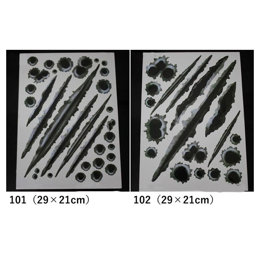 カーステッカー カッティングステッカー ボディステッカー 全車ステッカー ステッカーセット 自動車用 傷跡 弾丸 弾痕 銃撃 立体風 ジョーク いたず｜mignonlindo｜20