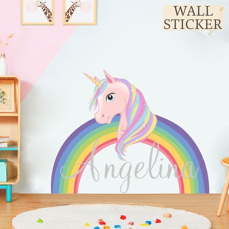 ウォールステッカー 壁ステッカー 壁紙シール シール式 ユニコーン 虹 英字 子供部屋 キッズルーム ルームデコレーション ウォールデコレーション 貼 Zak おとりよせ Com 通販 Yahoo ショッピング