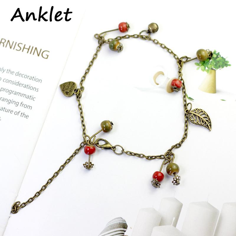 アンクレット アクセサリー レディース 女性用 木の実 ビーズ 葉っぱ おしゃれ かわいい ナチュラル ギフト プレゼント 手作り感 ハンドメイド風 Zak おとりよせ Com 通販 Yahoo ショッピング
