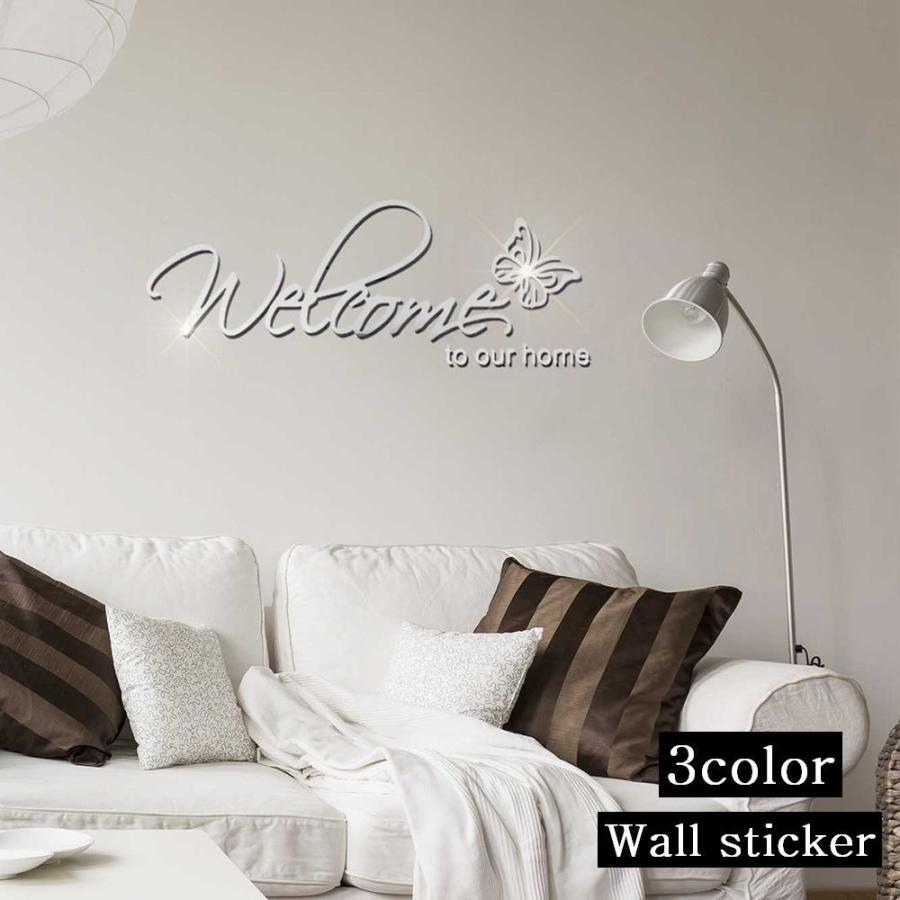 ウォールステッカー ミラーシール 鏡面加工 3d ウォールシール 壁ステッカー 壁紙シール シール式 Welcome 英字ロゴ 蝶 おしゃれ 壁面装飾 Zak おとりよせ Com 通販 Yahoo ショッピング