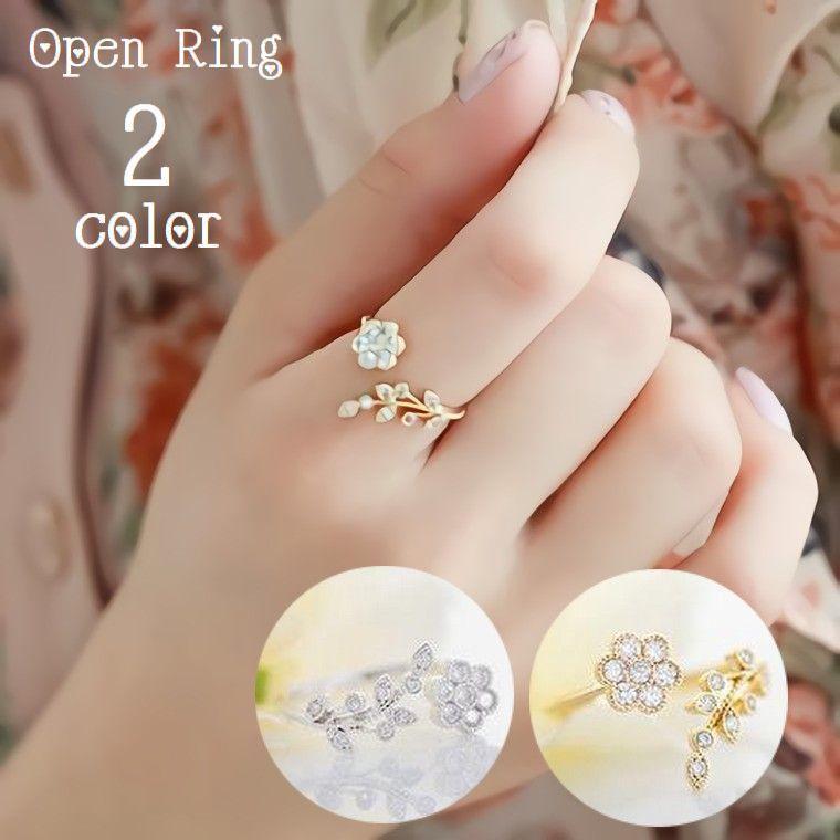 指輪 オープンリング レディース アクセサリー ラインストーン 花 フラワー キラキラ 可愛い おしゃれ デート 記念日 誕生日 パーティー 贈り物 Zak おとりよせ Com 通販 Yahoo ショッピング