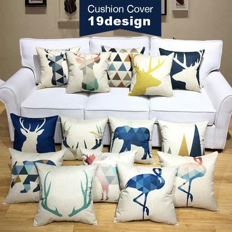 クッションカバー インテリア雑貨 45cm 正方形 四角 スクエア ファブリック カバーのみ ファスナー 北欧風 おしゃれ 動物 鹿 植物 木 幾何学 Zak おとりよせ Com 通販 Yahoo ショッピング