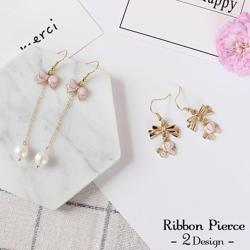 ピアス アクセサリー フックピアス レディース リボン 馬車 フェイクパール ロング ショート アクセ チェーン フック 揺れる 可愛い かわいい ガ Zak おとりよせ Com 通販 Yahoo ショッピング