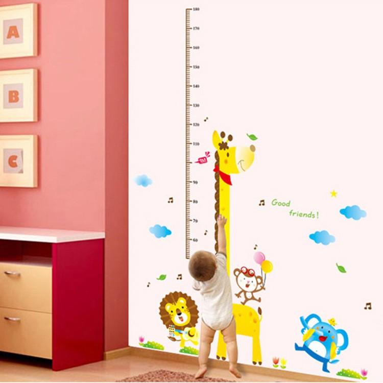 ウォールステッカー 壁紙 壁紙シール ルームデコレーション 壁装飾 子供 子供部屋 女の子 男の子 ぞう キリン 花 雲 音符 風船 草花 身長計 は Zak おとりよせ Com 通販 Yahoo ショッピング