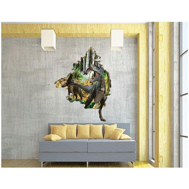 ウォールステッカー 壁紙シール 3d 立体的 トリックアート だまし絵 恐竜 キョウリュウ ダイナソー ルームデコレーション ウォールデコレーション Zak おとりよせ Com 通販 Yahoo ショッピング