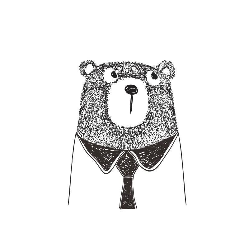 ウォールステッカー ウォールシール ステッカー 壁用ステッカー 装飾 壁装飾 子供部屋 動物 アニマル ベア クマ シンプル モノクロ かわいい イン Zak おとりよせ Com 通販 Yahoo ショッピング